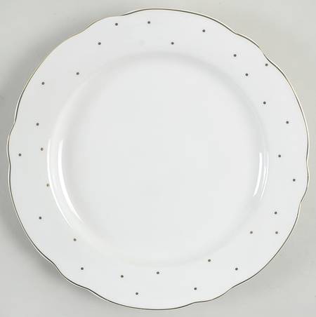 Polka Dots Metallic Gold Salad Plate