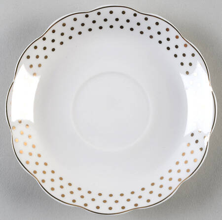 Polka Dots Metallic Gold Saucer for Footed Cup