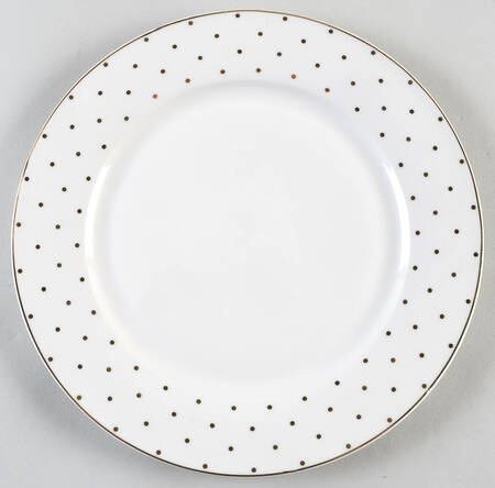 Polka Dots Metallic Gold Dinner Plate