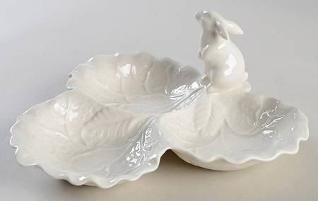 Bunny (Figural) 3 Section Leaf Server