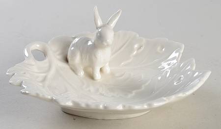 Bunny (Figural) 6" Leaf Dish