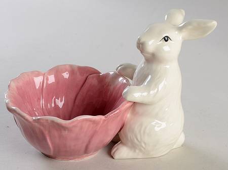 Bunny (Figural) 7" Round Flower Bowl