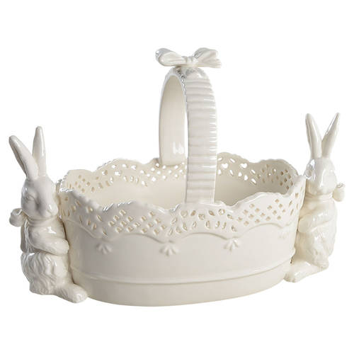 Bunny (Figural) 10" Handled Basket