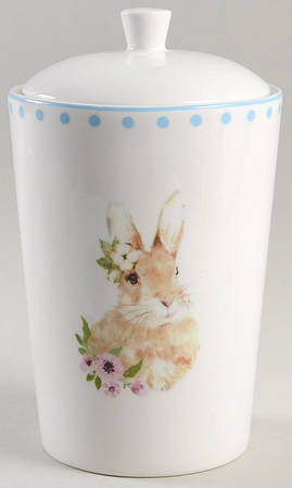Polka Dot Bunny Large Canister & Lid