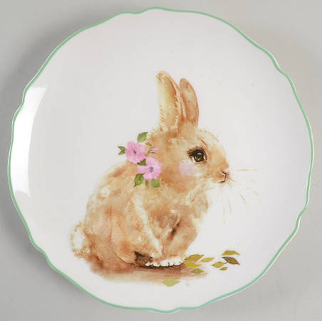 Polka Dot Bunny Salad Plate