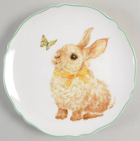 Polka Dot Bunny Salad Plate
