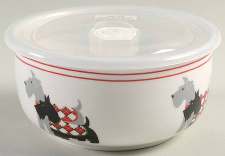 Scotty Dog Argyle 6" Round Food Storage Container & Plastic Lid
