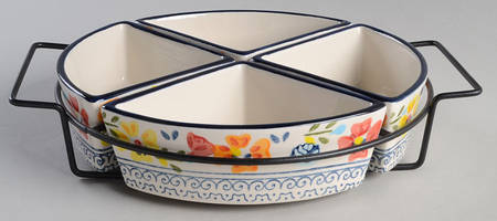 Luxembourg (4 Section) Round Server & Metal Stand