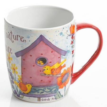 Birdhouse Floral Mug