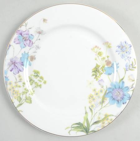 Blue Wild Floral Salad Plate