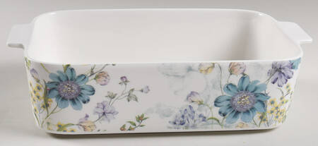Blue Wild Floral Rectangular Baker No Lid