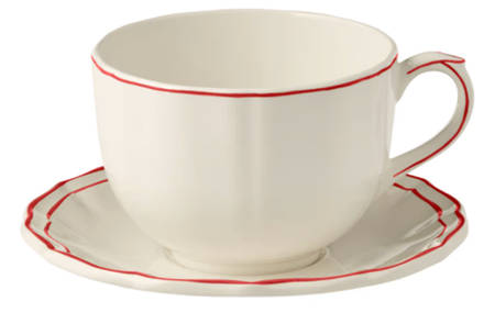 Filets Rouge (Red) Jumbo Cup & Saucer Set