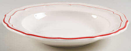 Filets Rouge (Red) Large Rim Soup Bowl