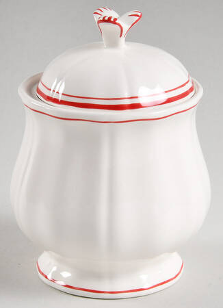 Filets Rouge (Red) Sugar Bowl & Lid