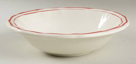 Filets Rouge (Red) Coupe Cereal Bowl by Faiencerie De Gien