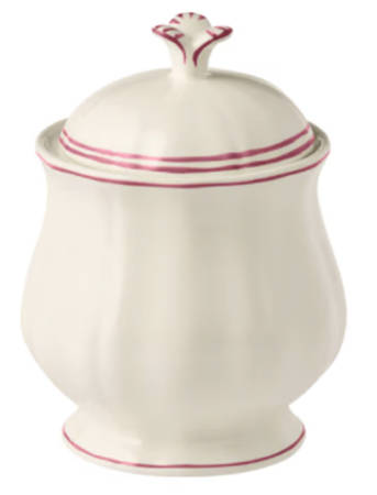 Filets Pivoine (Peony Pink) Sugar Bowl & Lid