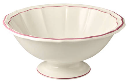 Filets Pivoine (Peony Pink) 11" Round Vegetable Bowl