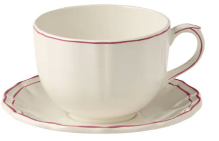 Filets Pivoine (Peony Pink) Jumbo Cup & Saucer Set