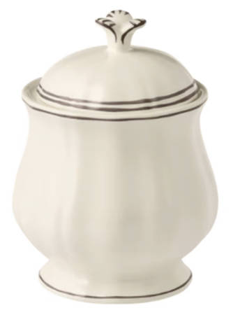 Filets Taupe (Light Brown) Sugar Bowl & Lid