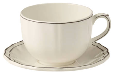 Filets Taupe (Light Brown) Jumbo Cup & Saucer Set