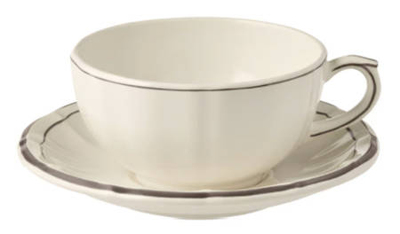 Filets Taupe (Light Brown) Breakfast Cup & Saucer Set
