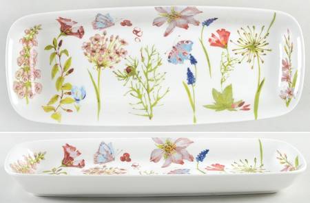 Watercolor Butterfly Garden Large Sandwich Tray
