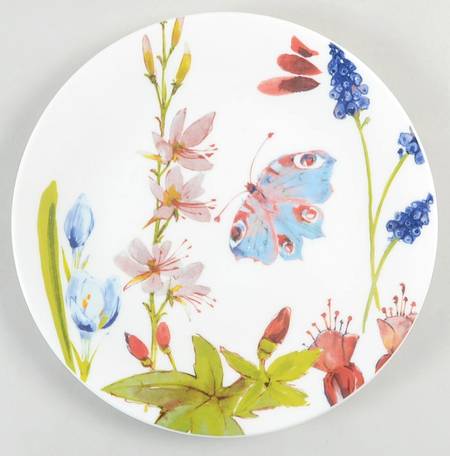 Watercolor Butterfly Garden Salad Plate