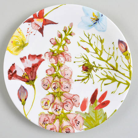 Watercolor Butterfly Garden Salad Plate