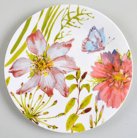 Watercolor Butterfly Garden Salad Plate