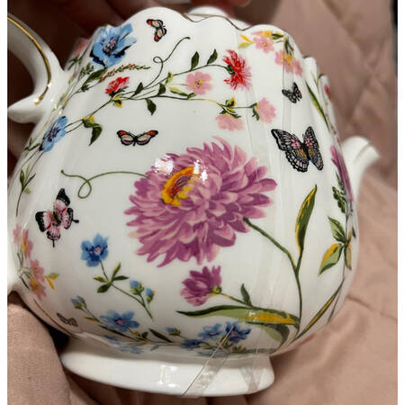 Watercolor Butterfly Garden Sugar Bowl & Lid