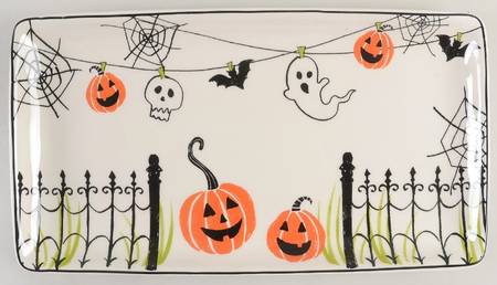 Halloween Picket Fence 14" Rectangular Tray