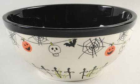 Halloween Picket Fence 9" Round Serving Bowl