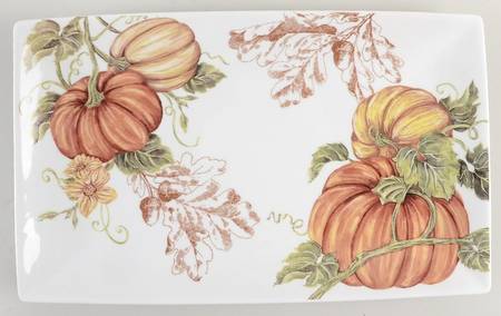 Pumpkin Vine 14" Rectangular Tray