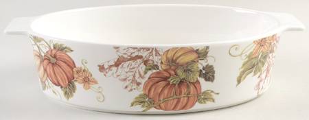 Pumpkin Vine Oval Baker with Lid, No Lid