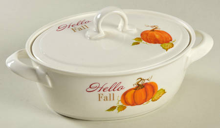 Hello Fall Oval Baker with Lid