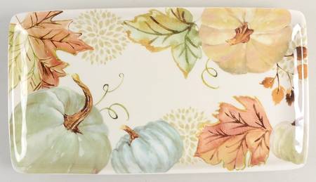 Sage Green Leaves-Autumn Hill 14" Rectangular Tray