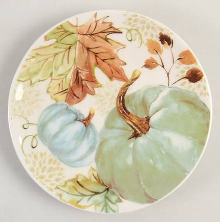 Sage Green Leaves-Autumn Hill Appetizer Plate