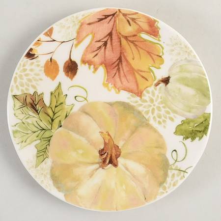 Sage Green Leaves-Autumn Hill Appetizer Plate