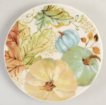 Sage Green Leaves-Autumn Hill Appetizer Plate
