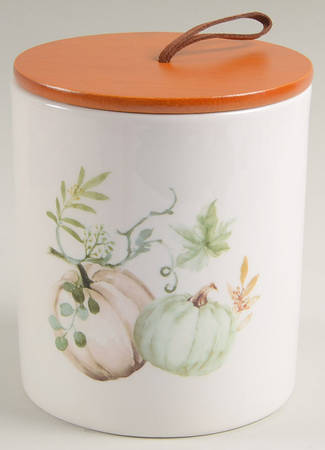 Sage Green Leaves-Autumn Hill Small Canister & Lid