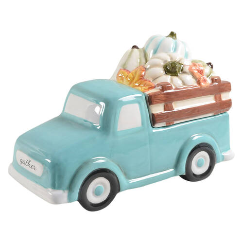 Sage Green Leaves-Autumn Hill Figural Cookie Jar & Lid