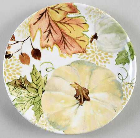 Sage Green Leaves-Autumn Hill Salad Plate
