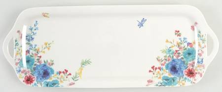 Blue Meadow 16" Rectangular Handled Tray