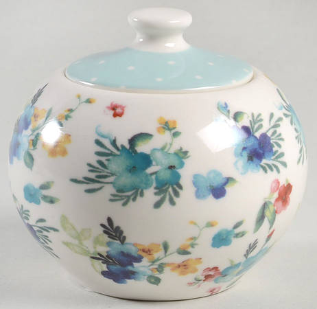 Blue Meadow Sugar Bowl & Lid