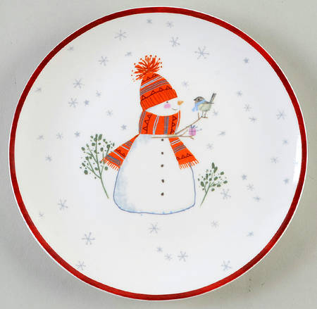 Snowman Deer Salad Plate