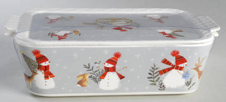 Snowman Deer Medium Rectangular Baker