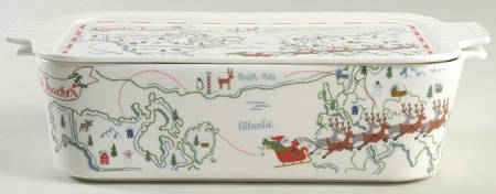 Santa Tracker Rectangular Baker & Lid