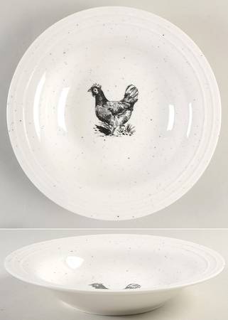 Black Speckle Farm 8" Individual Pasta Bowl