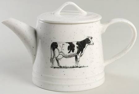 Black Speckle Farm Teapot & Lid