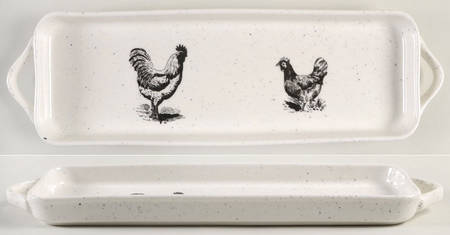 Black Speckle Farm 13" Rectangular Tray